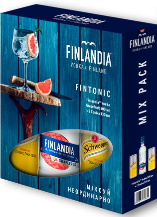 Bottle of Finlandia Grapefruit + Schweppes set
